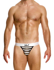 Modus Vivendi Striped Through Jockstrap. Made in Greece. Mens Jockstrap. underwear party. black