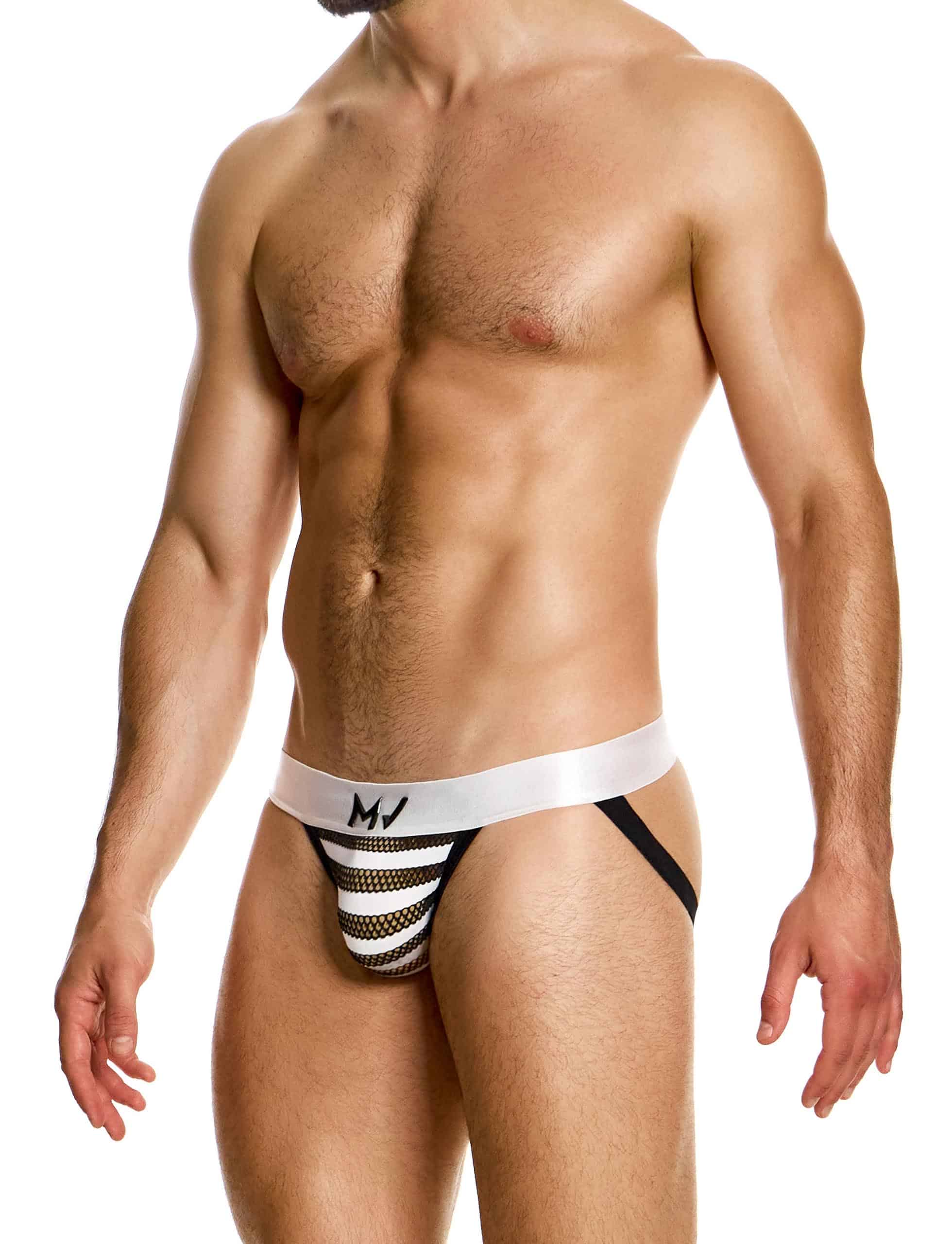 Modus Vivendi Striped Through Jockstrap. Made in Greece. Mens Jockstrap. underwear party. black