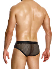 Modus Vivendi Striped Through brief. Made in Greece. Mens Brief. trunk. mesh brief. black