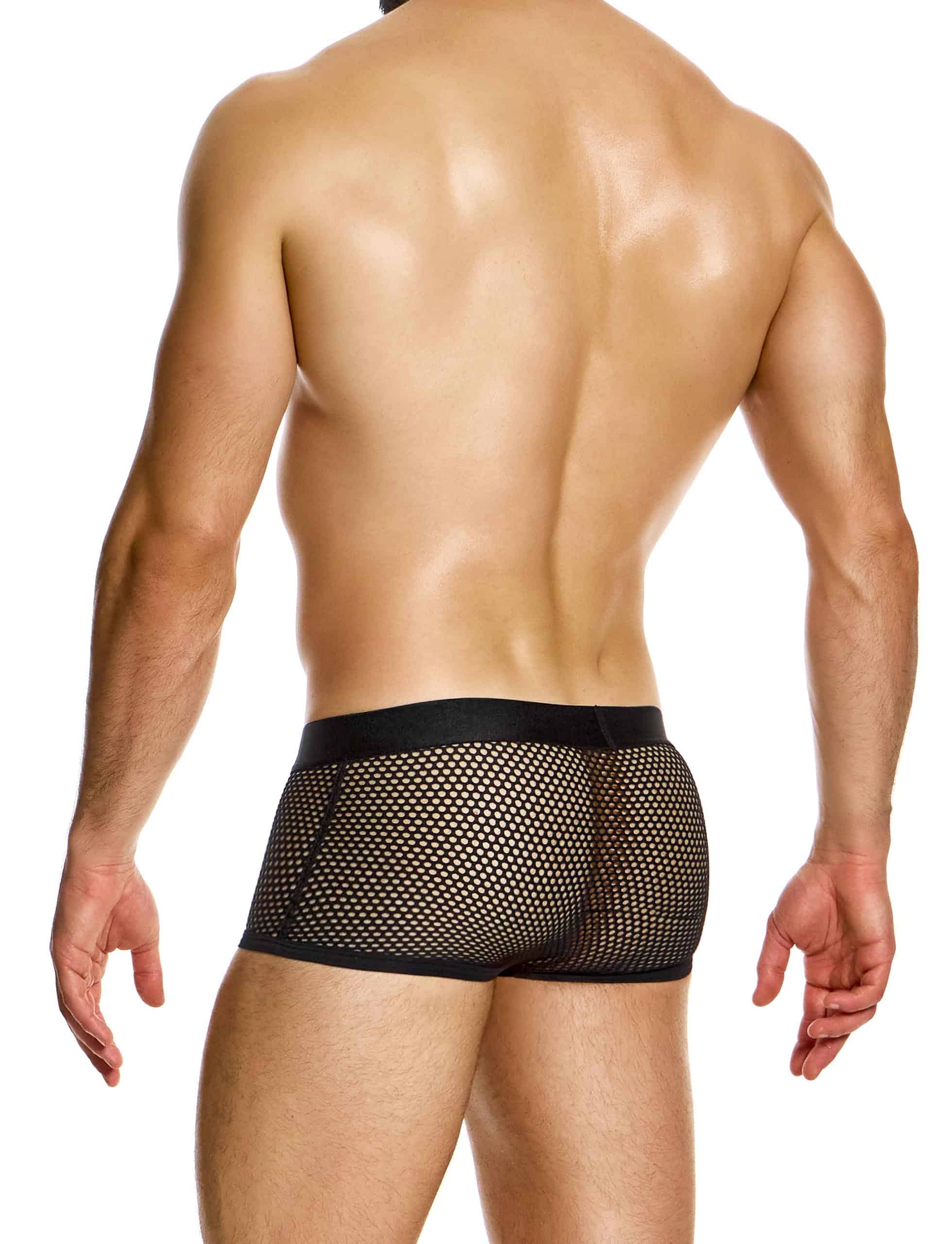 Modus Vivendi Striped Through boxer. Made in Greece. Mens boxer Brief. trunk. mesh brief. black
