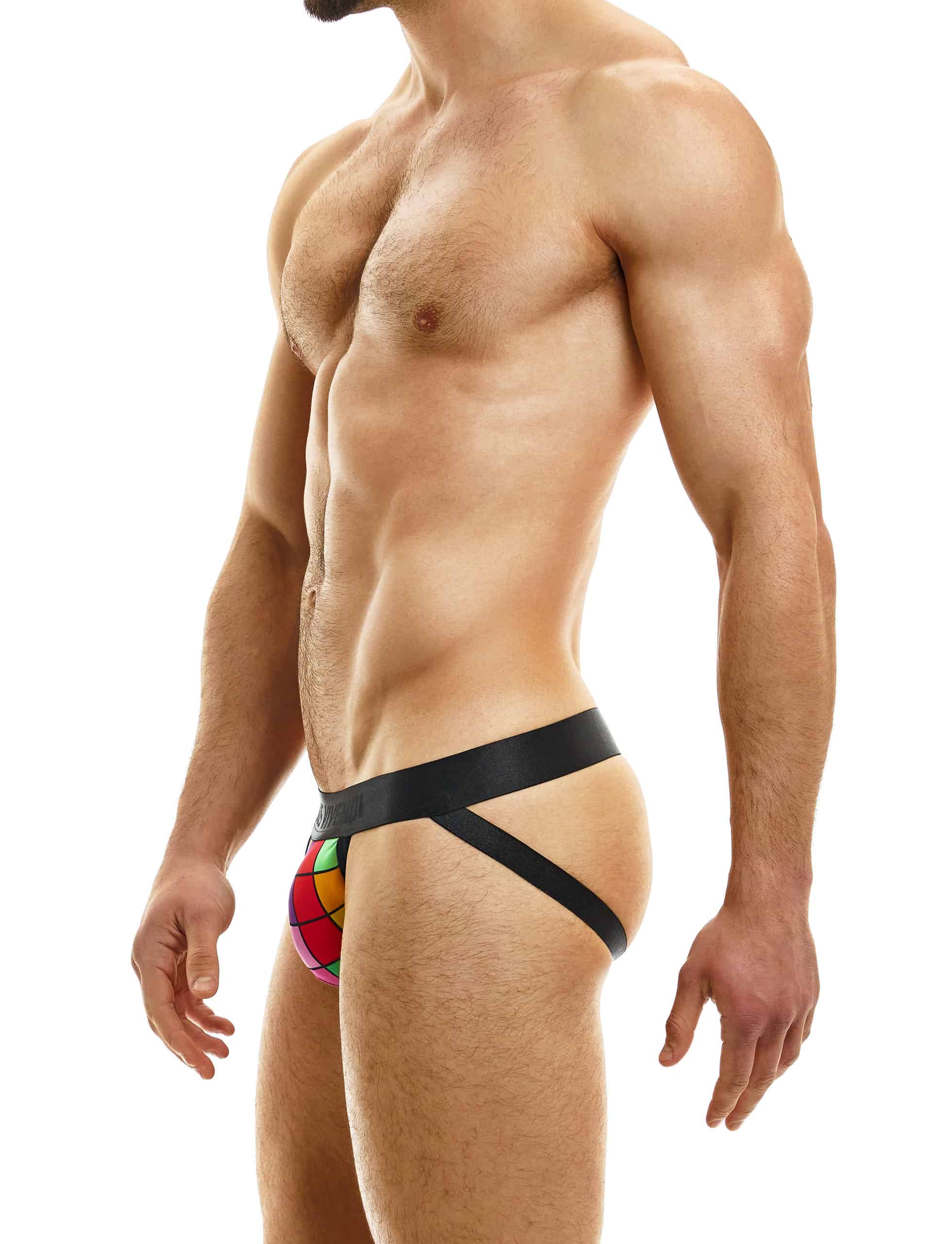 Modus Vivendi Inclusive Jock. Made in Greece. Party wear. underwear party. Fetish gear. Rainbow Jockstrap. pride wear