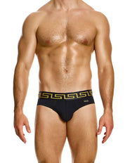 Modus Vivendi Meander Brief. Made in Greece. Party wear. underwear party. Fetish gear. boxer briefs, trunks. pride wear. Black