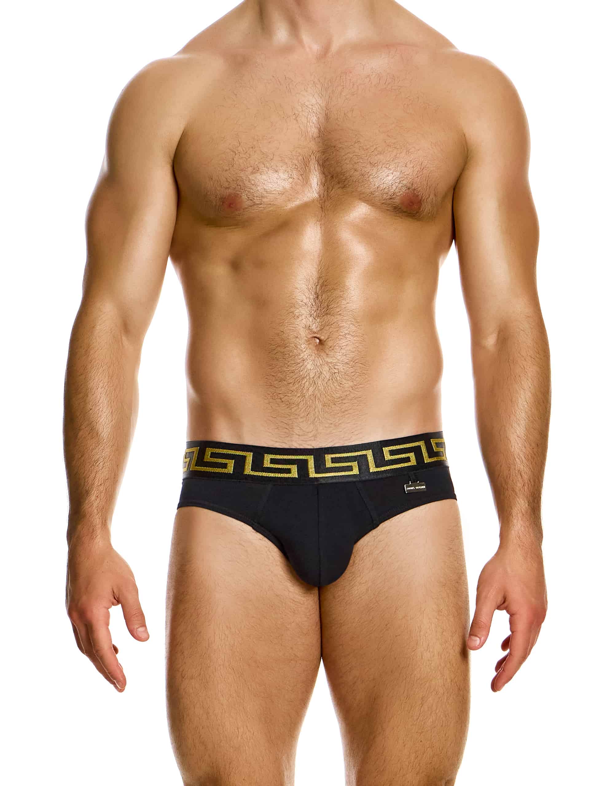Modus Vivendi Meander Brief. Made in Greece. Party wear. underwear party. Fetish gear. boxer briefs, trunks. pride wear. Black