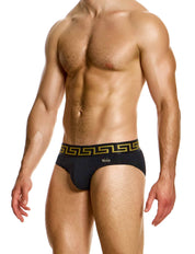 Modus Vivendi Meander Brief. Made in Greece. Party wear. underwear party. Fetish gear. boxer briefs, trunks. pride wear. Black
