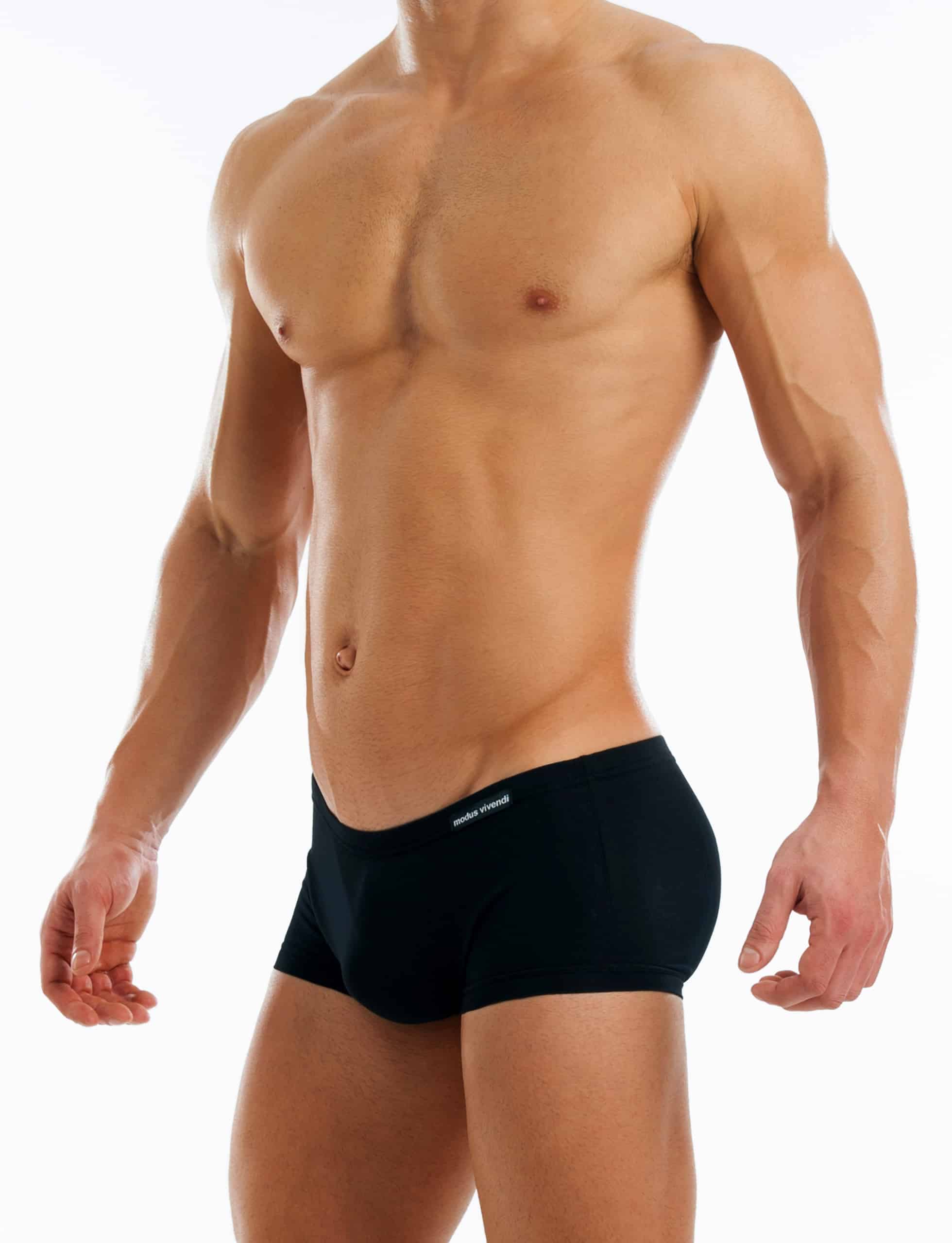 Modus Vivendi Antibacterial Brazil Cut Boxer. Made in Greece. Hypo allergenic. luxury comfort high quality. everyday best fit Black