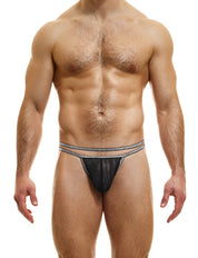 Modus Vivendi Seductive Thong Made in Greece. Mens Thong. Party wear, Sliver and black