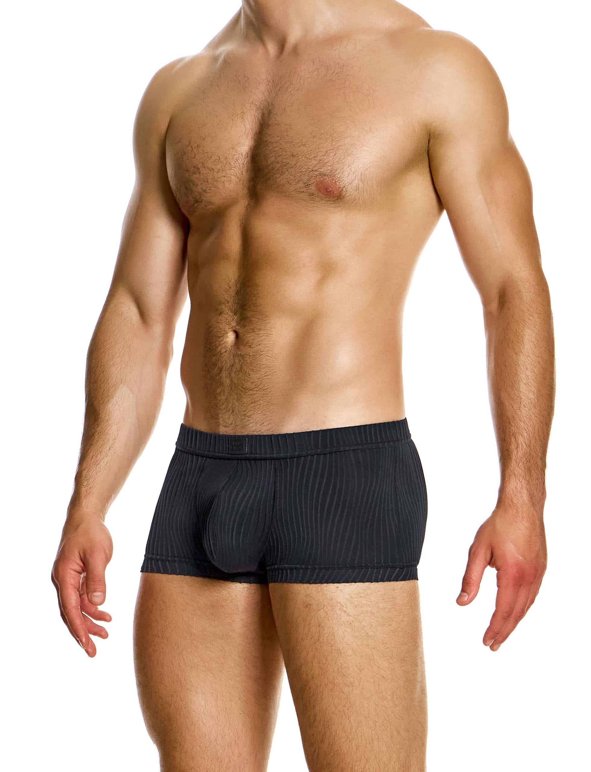 Modus Vivendi Curved Boxer. Made in Greece. luxury comfort high quality. Party wear. underwear party wear. gay men shorts. Black