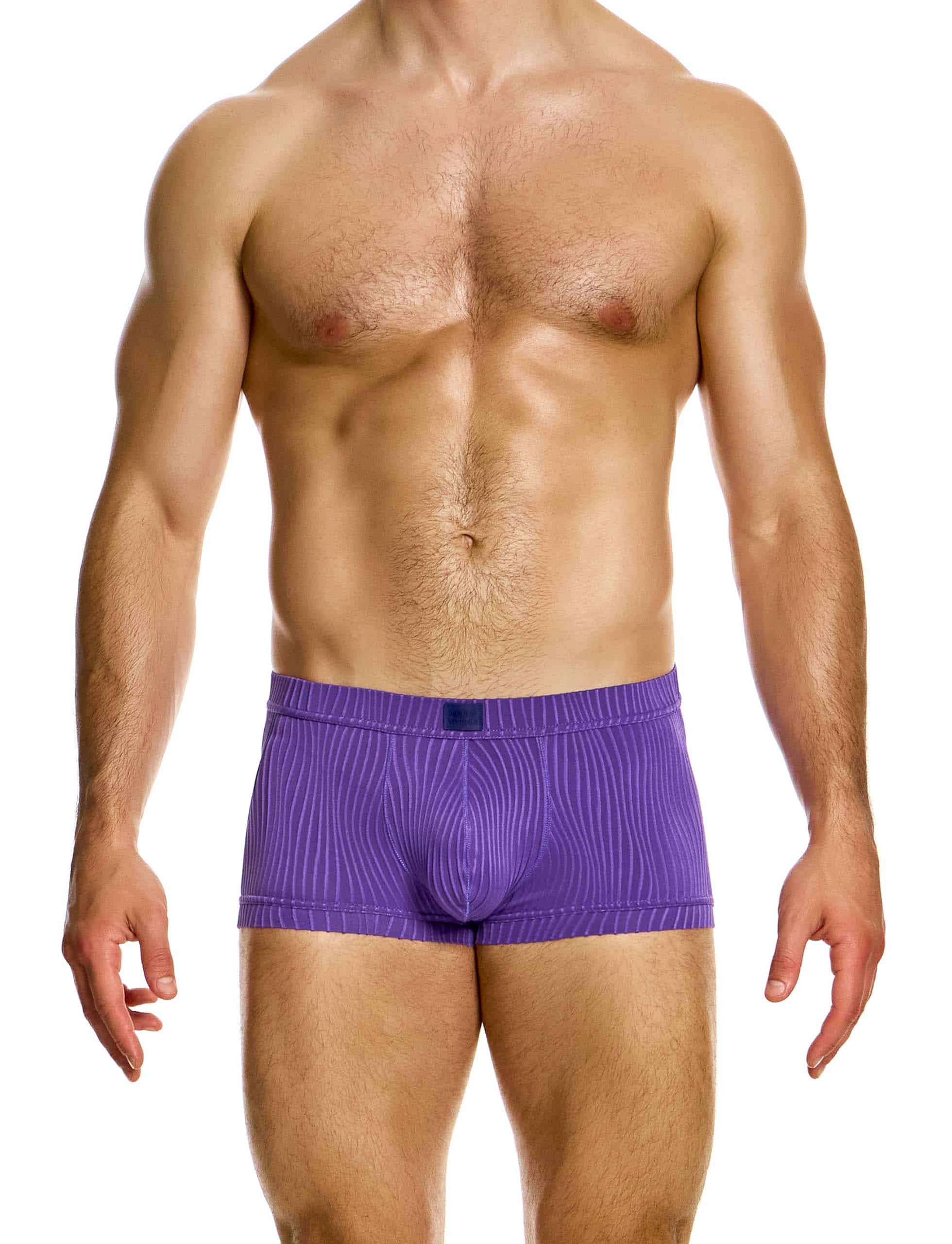 Modus Vivendi Curved Boxer. Made in Greece. luxury comfort high quality. Party wear. underwear party wear. gay men shorts. Purple