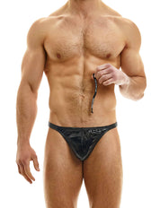 Modus Vivendi Pleasure Thong Black. Made in Greece. removable anal ball.
