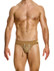 Modus Vivendi Fringes Jockstrap  camel. Made in Greece. Party wear. underwear party. Jockstrap mens jocks. camel