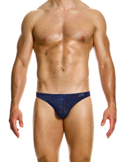 Modus Vivendi Glitter Low Cut Brief. Made in Greece. Party wear. underwear party. Fetish gear. Blue