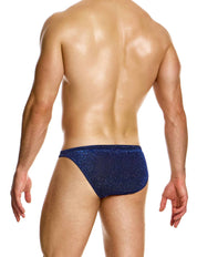 Modus Vivendi Glitter Low Cut Brief. Made in Greece. Party wear. underwear party. Fetish gear. Blue