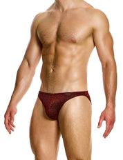 Modus Vivendi Glitter Low Cut Brief. Made in Greece. Party wear. underwear party. Fetish gear. Red