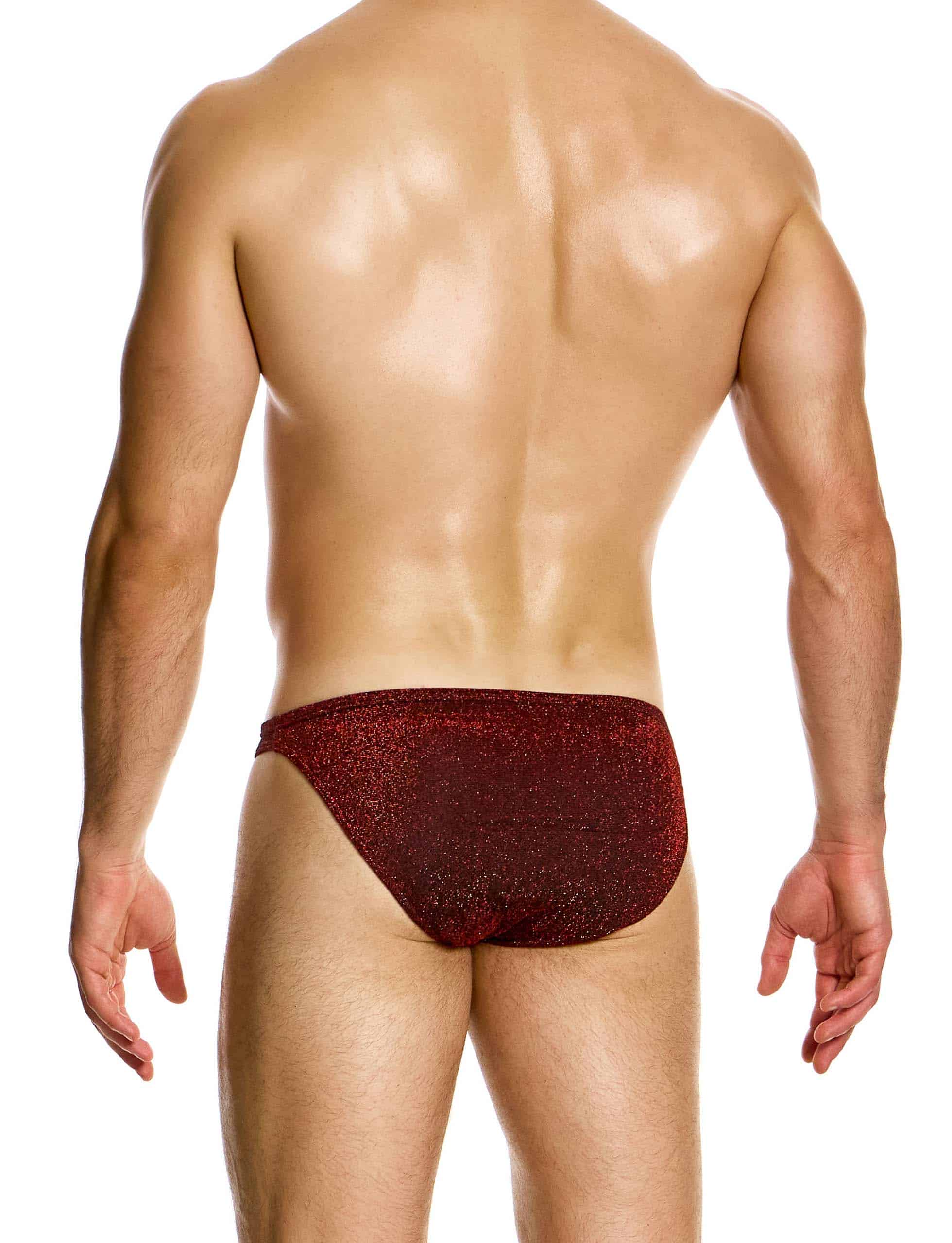 Modus Vivendi Glitter Low Cut Brief. Made in Greece. Party wear. underwear party. Fetish gear. Red