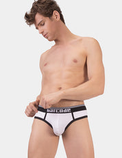 Barcode Berlin Solger Brief. Made in Portugal. Party wear. gay man underwear party. Everyday comfortable mens briefs. White