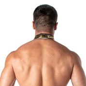 TOF Paris Star collar Gold. Made in France. Party wear. Fetish wear gay pride.