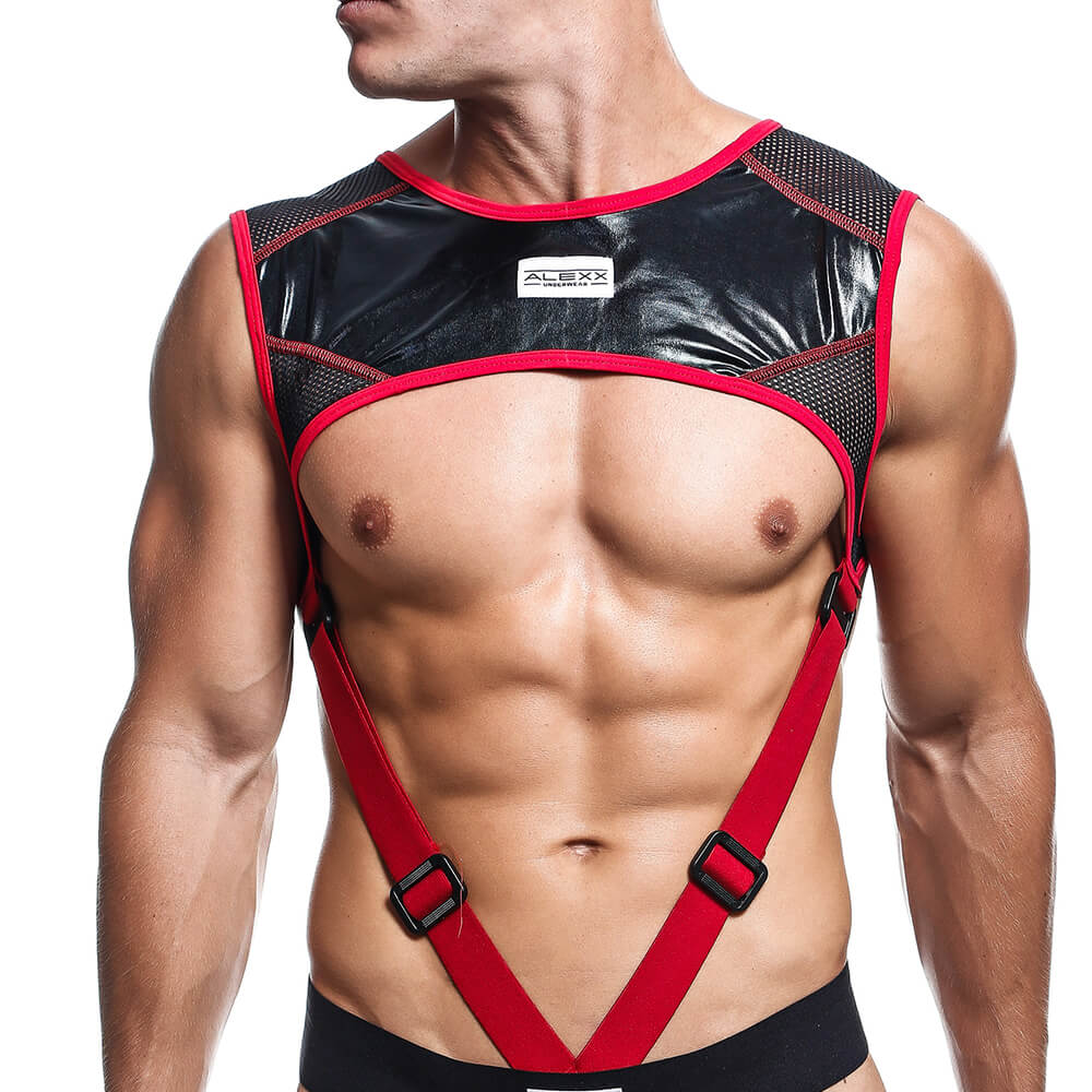 Alexx Underwear Combat Harness Red