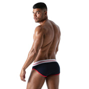 TOF Paris, made in France, breathable briefs. everyday cotton briefs. low cut ultra comfort. navy and red