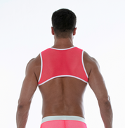 TOF Paris Neon Mesh Harness, Made in France. Harness Mesh Neon. underwear party. Fetish, party wear. Neon Pink