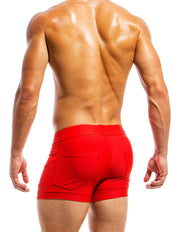 Modus Vivendi Classic 5 Pocket Swim Shorts. Made in Greece. luxury comfort high quality. Swimwear tight mini shorts. Red
