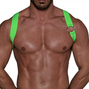 TOF Paris Party Boy Elastic Harness Neon. Made in France. party wear, fetish wear. Green