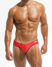 Modus Vivendi Classic Swim Brief. Made in Greece. luxury comfort high quality. Swimwear classic cut. Red