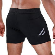 TOF Paris Paris shorts. Made in France. cropped top hooded. Mens quality gym wear. party wear. fetish wear. black
