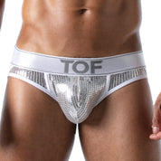 TOF Paris Star Jockstrap silver. Made in France. Party wear. Fetish wear gay pride.