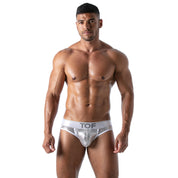 TOF Paris Star Jockstrap silver. Made in France. Party wear. Fetish wear gay pride.