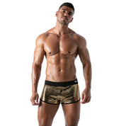 TOF Paris Star Mini Shorts Gold. Made in France. Party wear. Fetish wear gay pride.