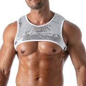 TOF Paris Star Pocket harness Silver. Made in France. Party wear. Fetish wear gay pride. wear with suspenders