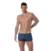 TOF Paris Light Denim Retro Shorts. Made in France. Gym shorts, party gear. Ultra short shorts