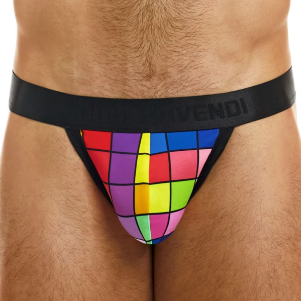 Modus Vivendi Inclusive thong. Made in Greece. Party wear. underwear party. Fetish gear. Rainbow shorts. pride wear.