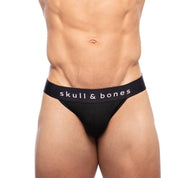 Skull & Bones Just the Bones Sports Jock Black Brief
