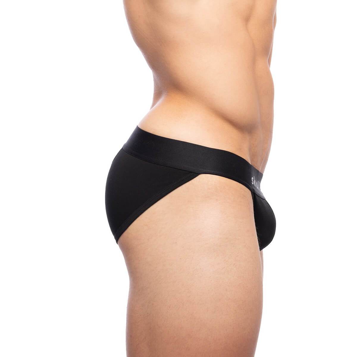 Skull & Bones Just the Bones Sports Jock Black Brief