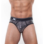 Skull & Bones Silver Sequin Silver Brief