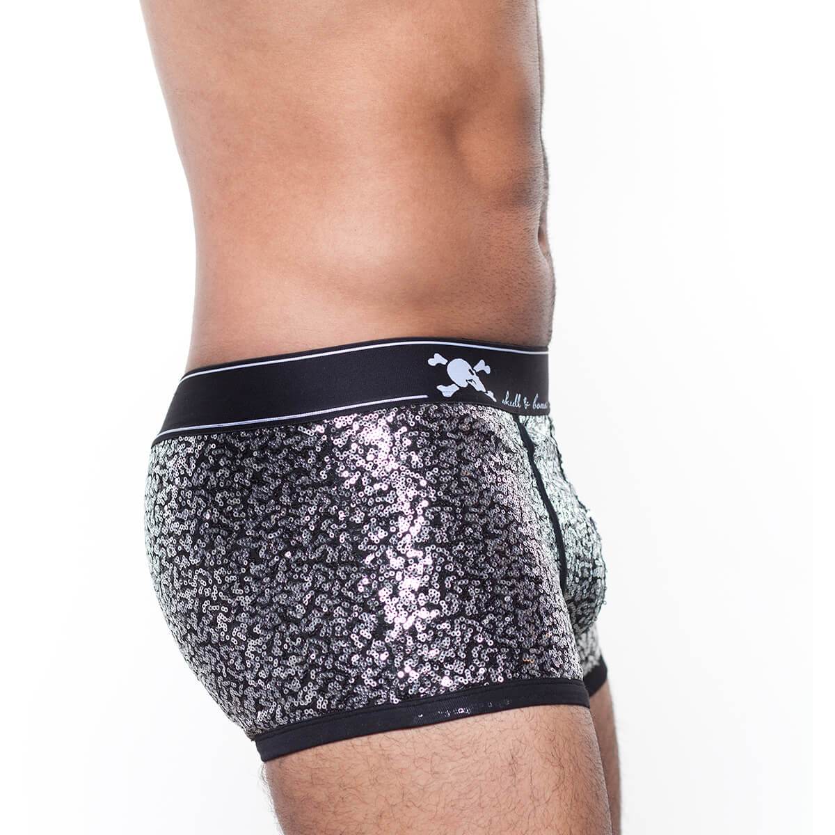 Skull & Bones Silver Sequin Silver Trunk