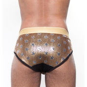 Skull & Bones Star Sequin Gold Brief