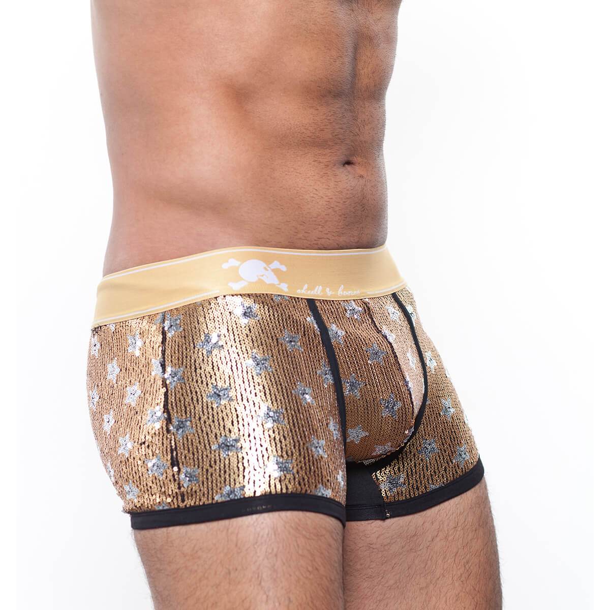 Skull & Bones Star Sequin Gold Trunk
