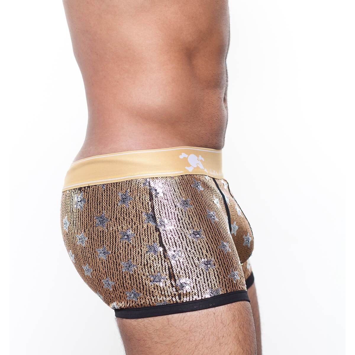 Skull & Bones Star Sequin Gold Trunk
