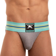 Skull & Bones Locker Room Jock Grey Turquoise