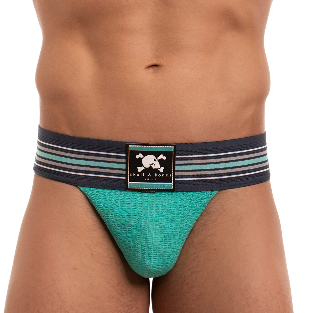 Skull & Bones Locker Room Jock Turquoise Navy