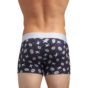 Skull & Bones Mid Century Modern Print Trunk in Navy