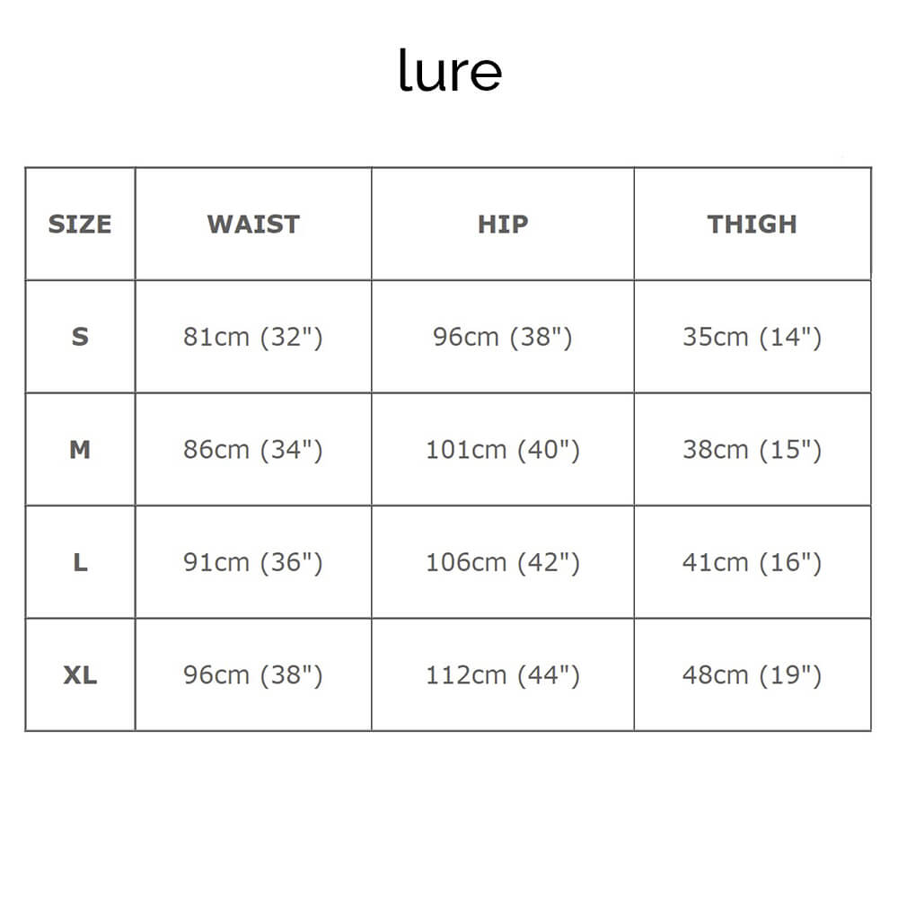 Lure size chart