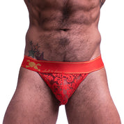 Skull & Bones Paisley Burnout Jock Red