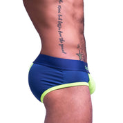 Skull & Bones Sport Mesh Brief Navy Neon Green