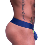 Skull & Bones Sport Mesh Thong Navy Neon Green