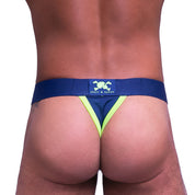 Skull & Bones Sport Mesh Thong Navy Neon Green