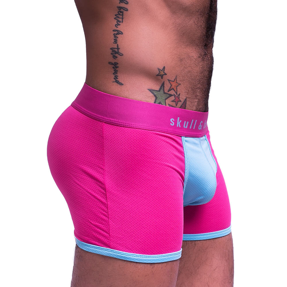 Skull & Bones Sport Mesh Trunk Pink Blue