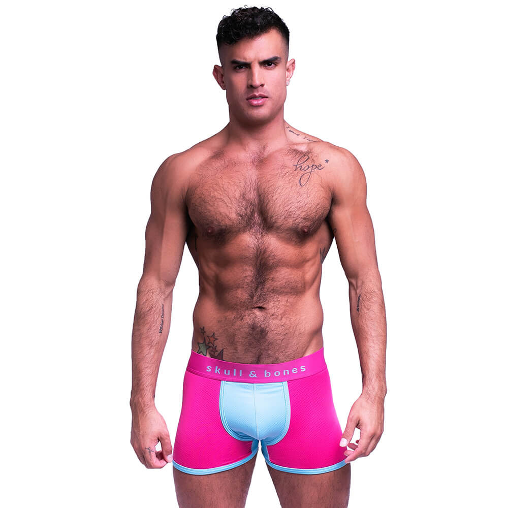 Skull & Bones Sport Mesh Trunk Pink Blue